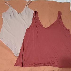 Abercrombie & Fitch Tank Tops in Cream and Brown